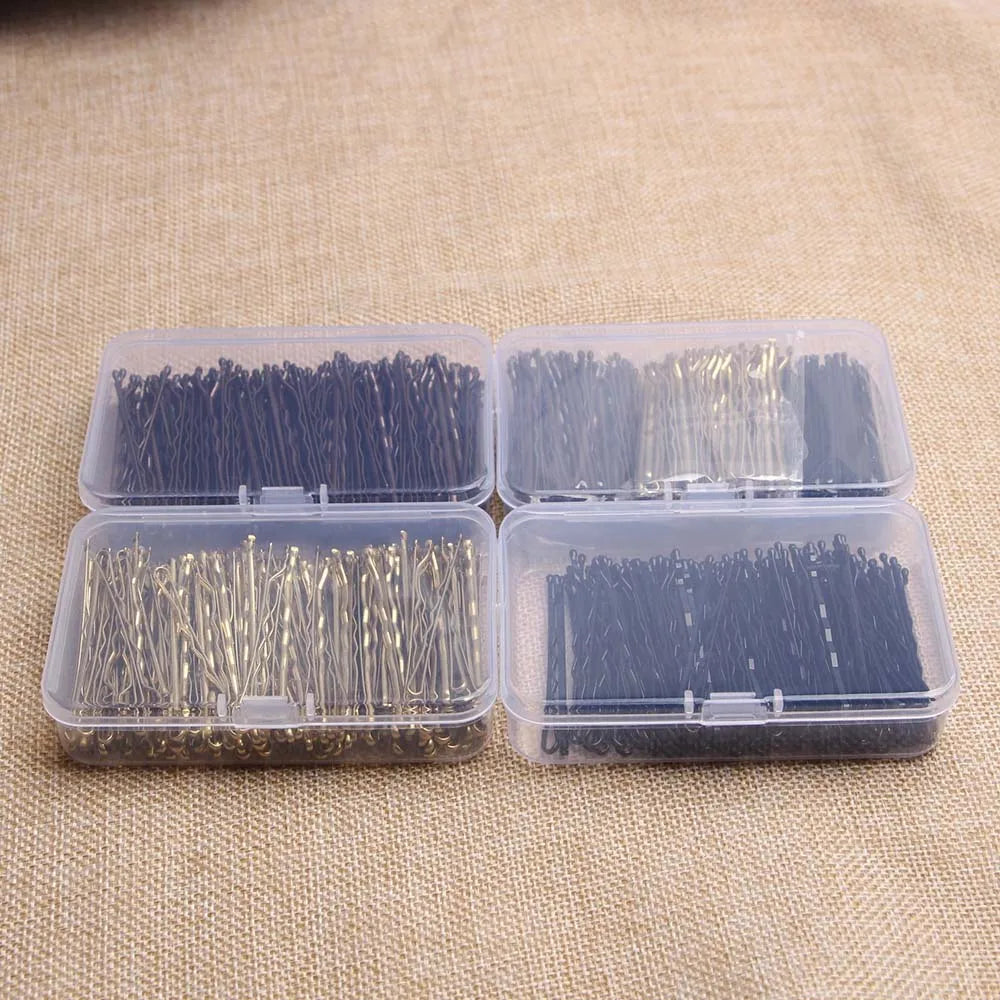 150Pcs Box Metal Hair Clips With Curly Wavy Grips