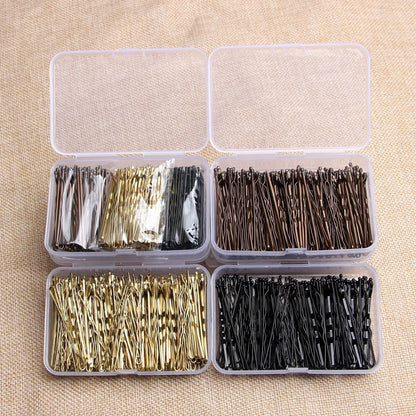 150Pcs Box Metal Hair Clips With Curly Wavy Grips