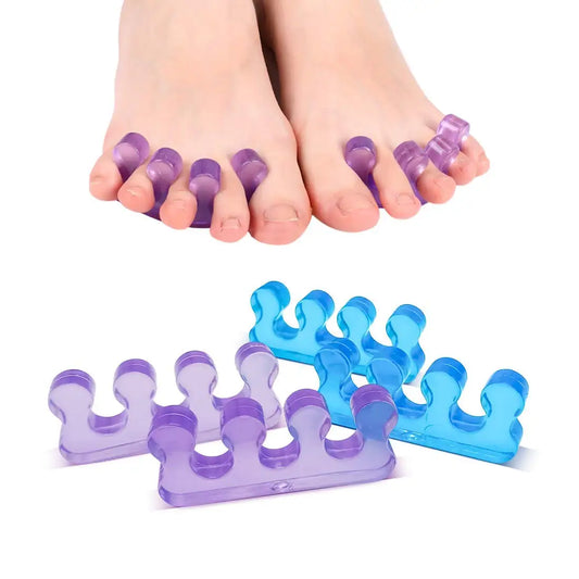 2pcs (1pair)Soft Silicone Finger Toe Separator Soft-Silicon 5 Colors Flexible  Finger Toe Spacers for Nail Polish Pedicure Tools