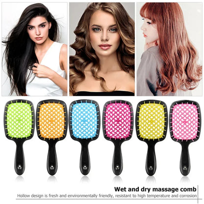 Tangled Hair Comb Detangling Hair Brush Massage Combs Hollow Out Wet Curly Hair Brushes Barber Comb Salon Hair Styling Tools