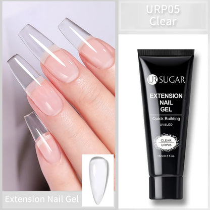 UR SUGAR 15ml Extension Nail Gel Set 6W LED Lamp Full Manicure Set Finger Extend Mold Nail Kit All For Quick Extension Tool Kit