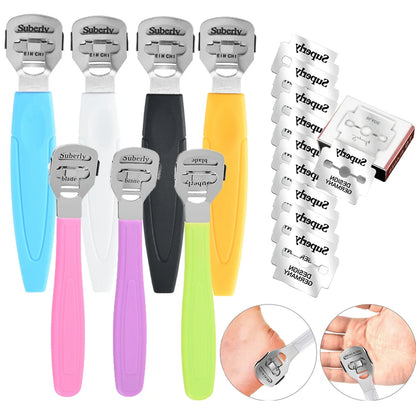 Foot Care Tool Pedicure Callus Shaver Hard Dead Skin Remover 10 Replacement Blades Stainless Steel Corn Cuticle Cutter