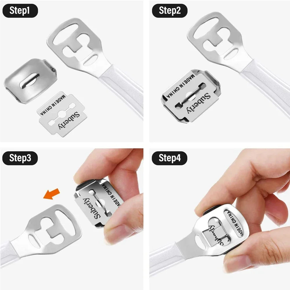 Foot Care Tool Pedicure Callus Shaver Hard Dead Skin Remover 10 Replacement Blades Stainless Steel Corn Cuticle Cutter