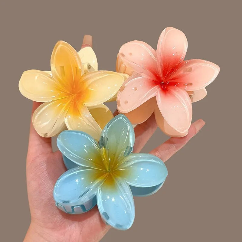 Hawaiian Flower Hair Claw Clips Large Claw for Thick/Thin Hairpins for Women Girls Barrettes Beach Summer Hair Accessories Gifts