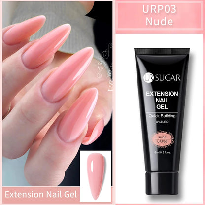 UR SUGAR 15ml Extension Nail Gel Set 6W LED Lamp Full Manicure Set Finger Extend Mold Nail Kit All For Quick Extension Tool Kit