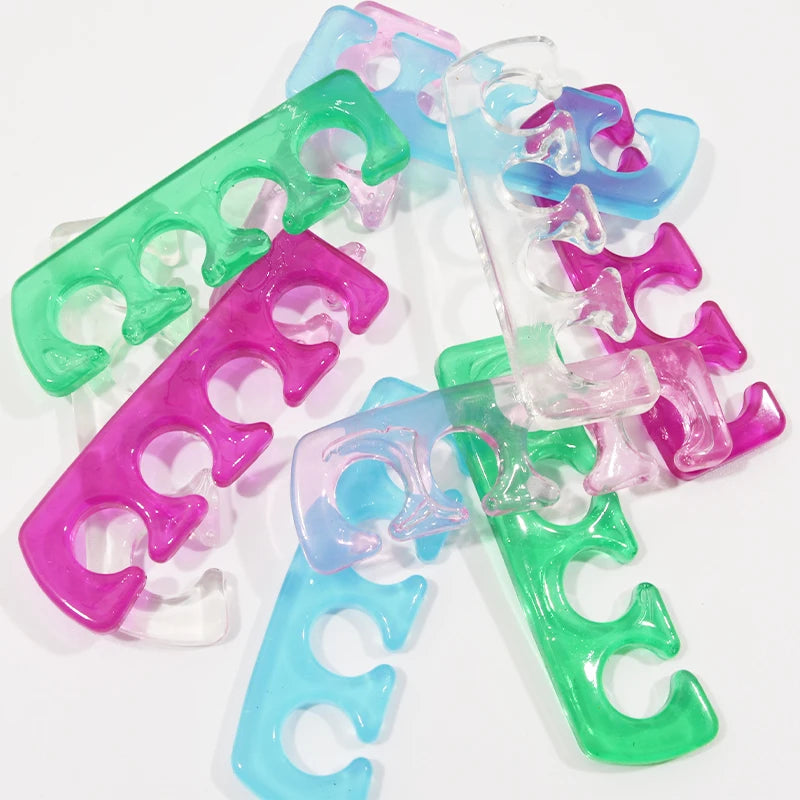 2pcs (1pair)Soft Silicone Finger Toe Separator Soft-Silicon 5 Colors Flexible  Finger Toe Spacers for Nail Polish Pedicure Tools