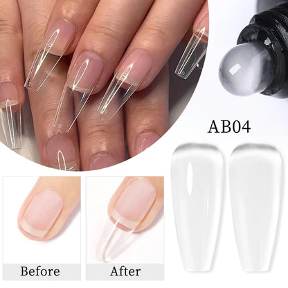 BORN PRETTY 30ml Glitter Acrylic Gel Finger Extension Nail Polish Silver Pink Extension Gel Polish Soak Off Nail Slip Solution