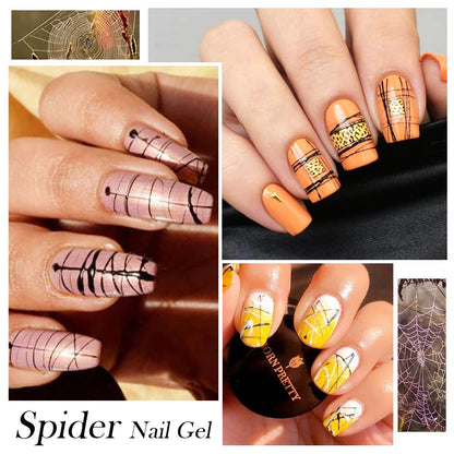 BORN PRETTY 5ml White Black Silver Spider Drawing Gel Nail Polish UV Painting Outline Gel Varnish Nails Art All For Manicure